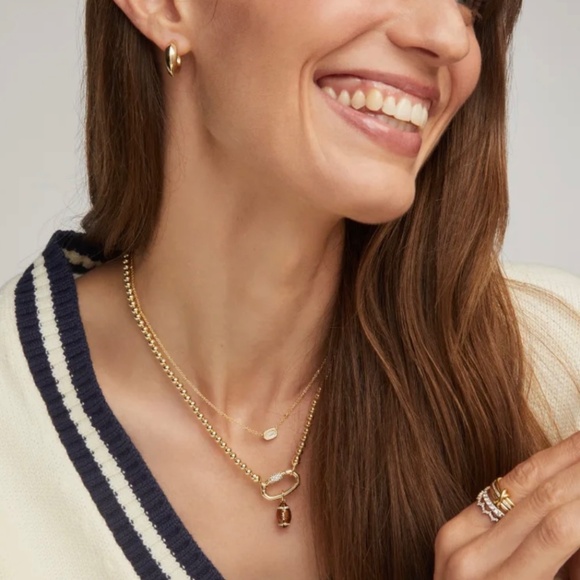Kendra Scott Football Gold Metal Strand Necklace - Picture 5 of 5